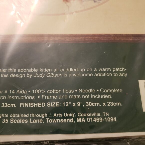 New Sealed JCA Inc Elsa Williams Cuddled Kitten Counted Cross Stitch Kit‎ #02067 - Picture 6 of 6